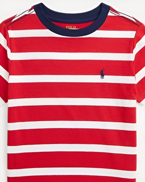 Детская футболка Polo Ralph Lauren в полоску 1159841328 (Белый/Красный M)