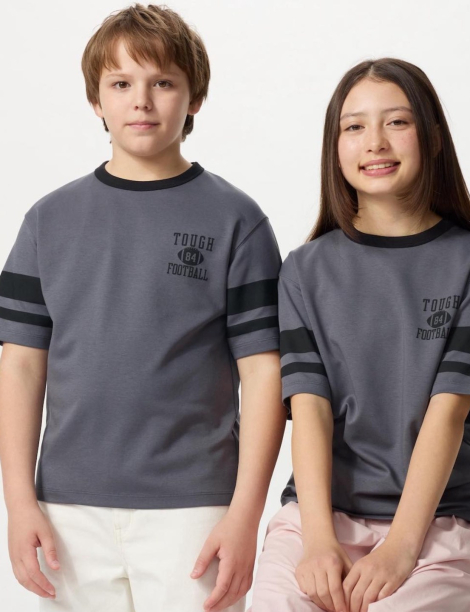 Дитяча футболка Uniqlo з принтом 1159841614 (Сірий 115-125)