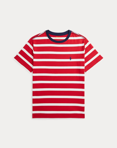 Футболка на ребенка Polo Ralph Lauren в полоску 1159842072 (Белый/Красный 6)