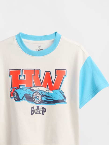 Детская футболка с принтом Hot Wheels GAP 1159842728 (Белый 3)