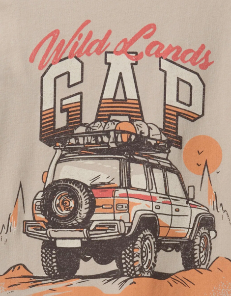 Футболка підліткова GAP з логотипом 1159843171 (Бежевий XXL)