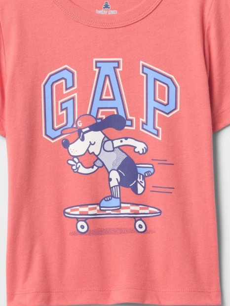 Дитяча футболка GAP з принтом 1159844706 (Рожевий 3)