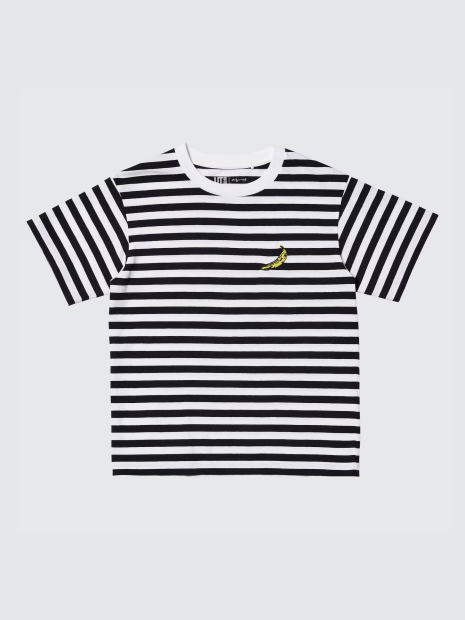 Футболка дитяча NY POP ART UT Andy Warhol Uniqlo в смужку 1159855147 (Чорний/Білий 145-155 см) на зріст 145-155 см