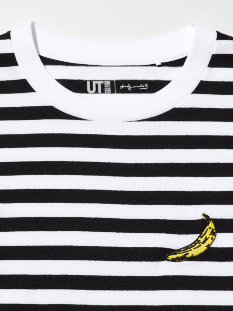 Футболка дитяча NY POP ART UT Andy Warhol Uniqlo в смужку 1159855147 (Чорний/Білий 145-155 см) на зріст 145-155 см