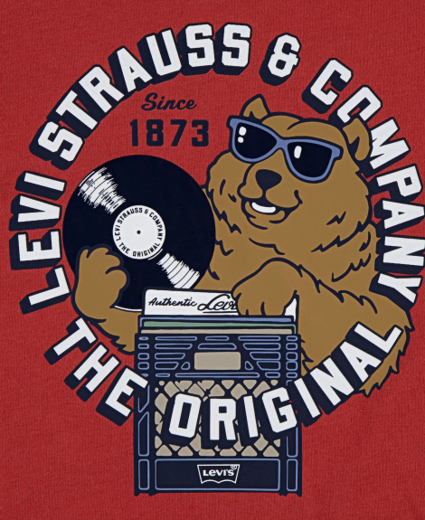 Дитяча футболка Levi's з принтом 1159862932 (Червоний M) на зріст 132-147 см