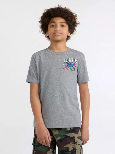Детская футболка Levi's с принтом Skateboarding Skeleton 1159864612 (Серый 147-163) на рост 147-163 см
