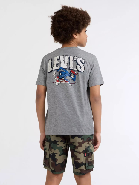 Детская футболка Levi's с принтом Skateboarding Skeleton 1159864612 (Серый 147-163) на рост 147-163 см