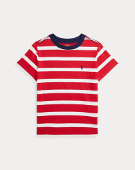Детская футболка Polo Ralph Lauren в полоску 1159841328 (Белый/Красный M)