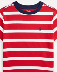 Детская футболка Polo Ralph Lauren в полоску 1159841328 (Белый/Красный M)