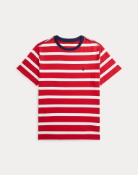 Футболка на ребенка Polo Ralph Lauren в полоску 1159842072 (Белый/Красный 6)