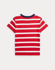 Футболка на ребенка Polo Ralph Lauren в полоску 1159842072 (Белый/Красный 6)