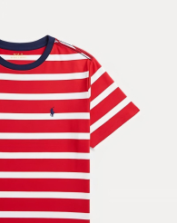 Футболка на ребенка Polo Ralph Lauren в полоску 1159842072 (Белый/Красный 6)