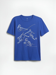 Футболка с принтом GAP 1159848051 (Синий XXL)