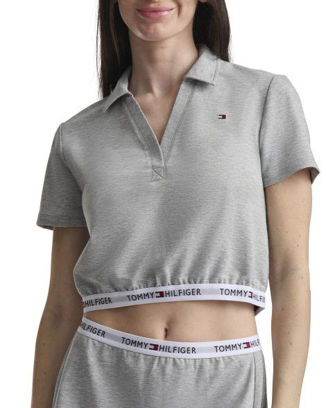 Женское укороченное поло Tommy Hilfiger 1159848868 (Серый M)