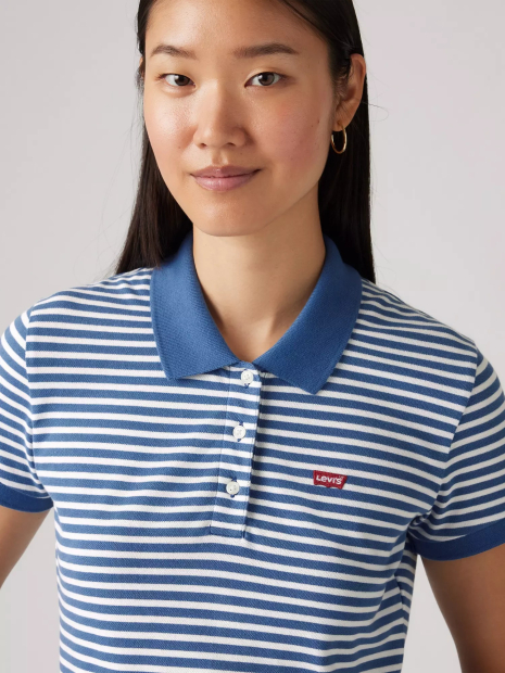 Женское поло Levi's с принтом 1159852843 (Синий/Белый S)
