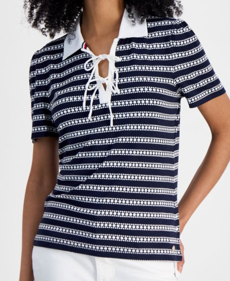 Женское поло Tommy Hilfiger 1159855714 (Синий S)