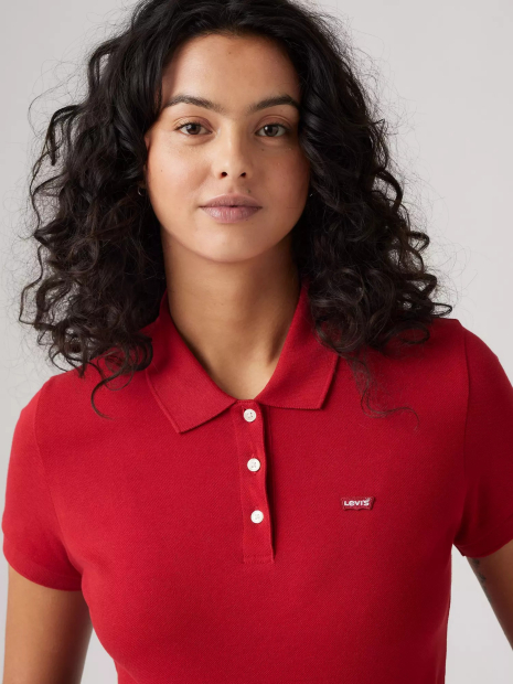 Женское поло Levi's с логотипом 1159855778 (Красный S)