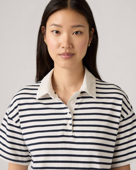 Женская футболка-поло Levi's с принтом 1159857001 (Синий/Белый L)