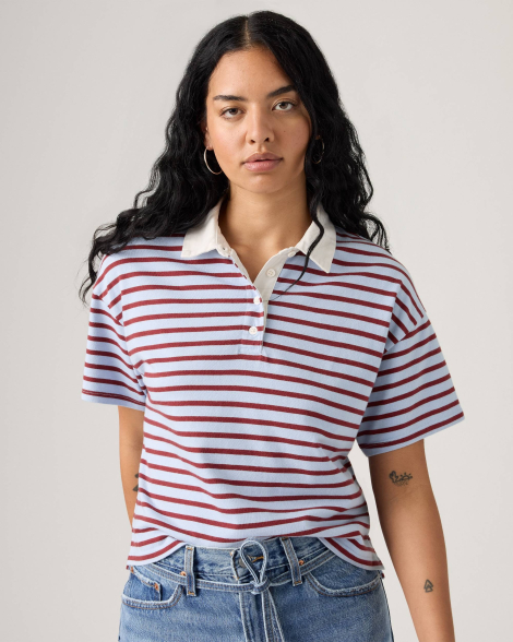 Женское поло Levi's с принтом 1159857511 (Голубой L)