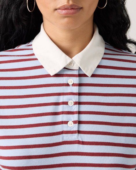 Женское поло Levi's с принтом 1159857511 (Голубой L)