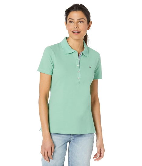 Женское поло Tommy Hilfiger 1159858983 (Зеленый L)