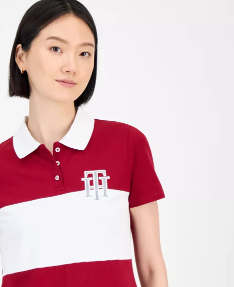 Жіноче поло Tommy Hilfiger 1159859393 (Білий/Червоний XL)