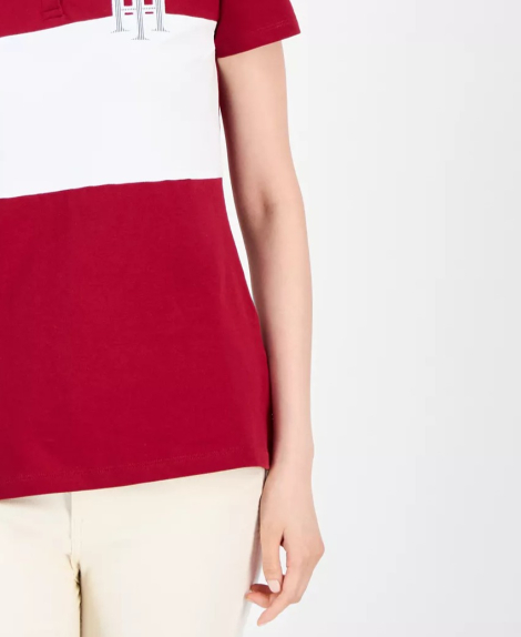 Жіноче поло Tommy Hilfiger 1159859393 (Білий/Червоний XL)