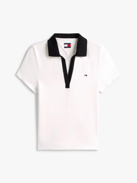 Женское укороченное поло-футболка Tommy Hilfiger 1159864781 (Белый S)