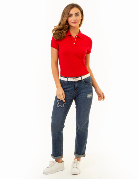 Женское поло U.S. Polo Assn 1160658902 (Красный XL)