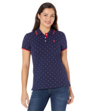 Женская футболка-поло U.S. Polo Assn в горошек 1159842706 (Синий S)