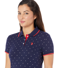 Женская футболка-поло U.S. Polo Assn в горошек 1159842706 (Синий S)