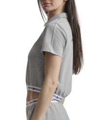Женское укороченное поло Tommy Hilfiger 1159848868 (Серый M)