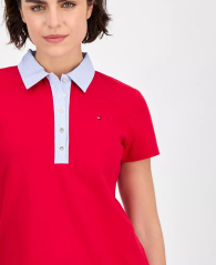 Женское поло Tommy Hilfiger 1159861004 (Красный XS)