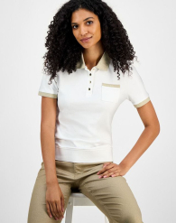 Женское поло Tommy Hilfiger с карманом 1159863988 (Белый L)