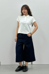 Футболка-поло женская UNIQLO из ткани пике 1161555808 (Молочный L)