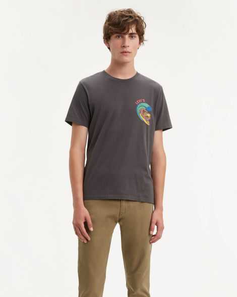 Футболка мужская Levi's с принтом на спине 1159765527 (Серый, S)