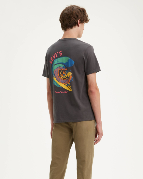 Футболка мужская Levi's с принтом на спине 1159765527 (Серый, S)