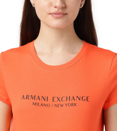 Женская футболка Armani Exchange с логотипом 1159838703 (Оранжевый XS)