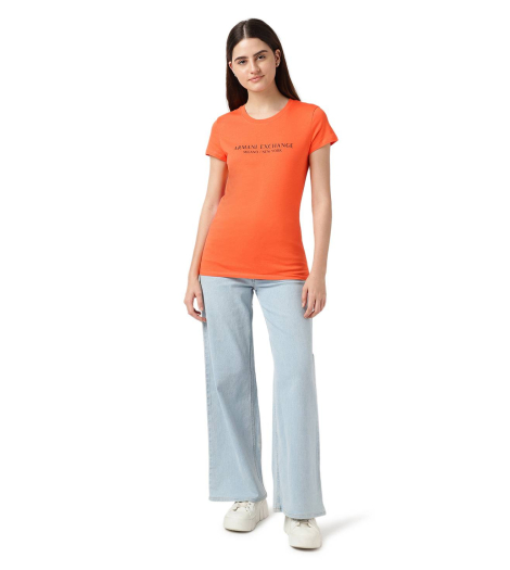 Женская футболка Armani Exchange с логотипом 1159838703 (Оранжевый XS)