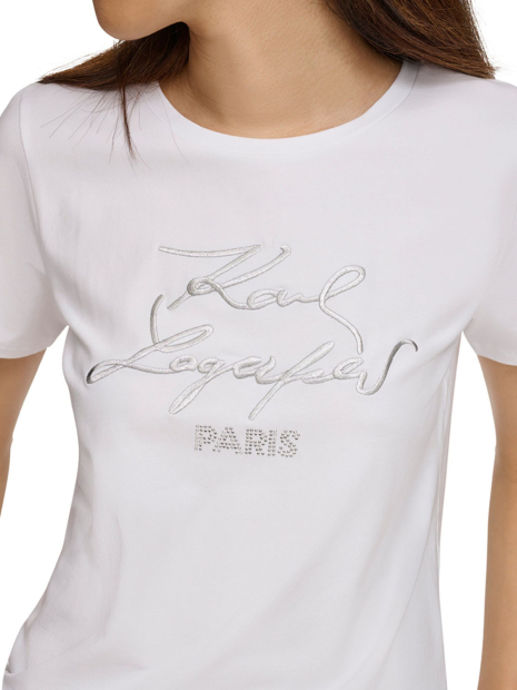 Жіноча футболка Karl Lagerfeld Paris з логотипом 1159839279 (Білий S)