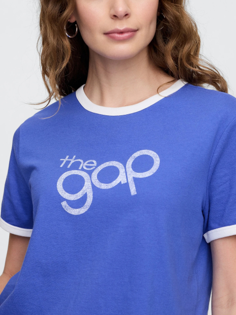 Жіноча укорочена футболка GAP з логотипом 1159839517 (Синій L)