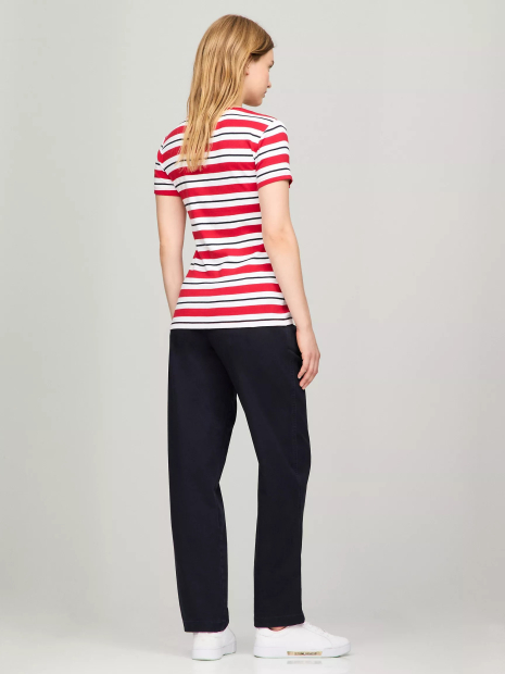 Женская футболка Tommy Hilfiger в полоску 1159839783 (Красный L)
