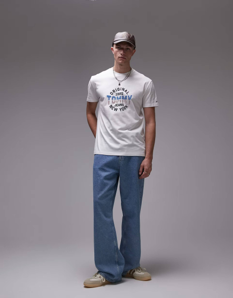 Футболка мужская Tommy Hilfiger с логотипом 1159839823 (Молочный XXL)