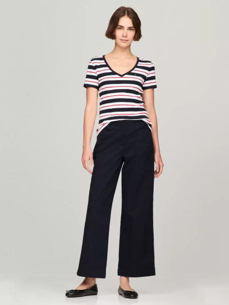 Женская футболка Tommy Hilfiger в полоску 1159839825 (Синий/Белый M)