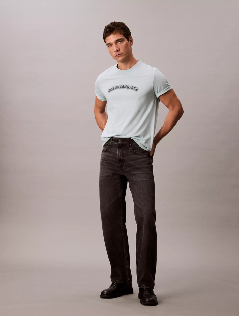 Мужская футболка Calvin Klein с логотипом 1159840290 (Голубой XL)