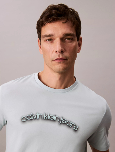 Мужская футболка Calvin Klein с логотипом 1159840290 (Голубой XL)