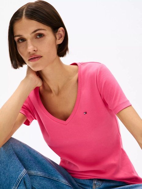 Футболка женская Tommy Hilfiger с логотипом 1159840353 (Розовый XS)