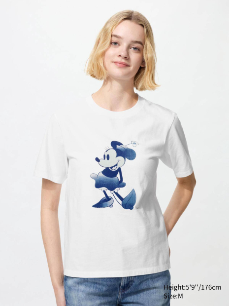 Футболка UNIQLO с рисунком Disney in Blue 1159840382 (Белый XXL)