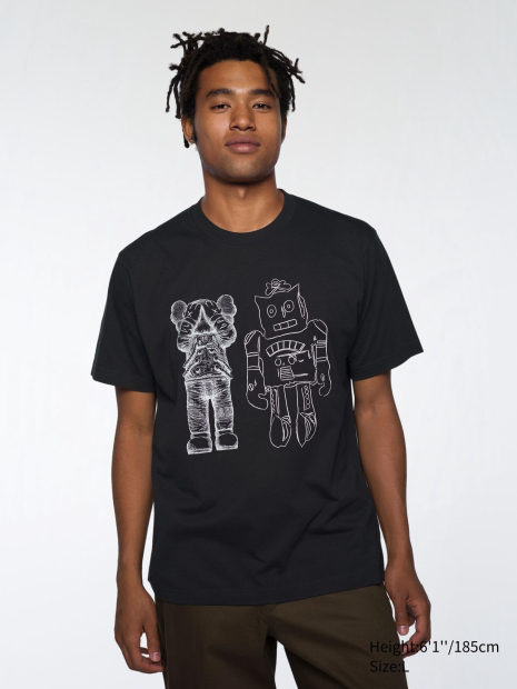 Футболка UNIQLO KAWS + Warhol UT Graphic с принтом 1159840394 (Черный S)