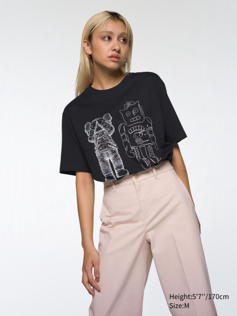 Футболка UNIQLO KAWS + Warhol UT Graphic с принтом 1159840394 (Черный S)
